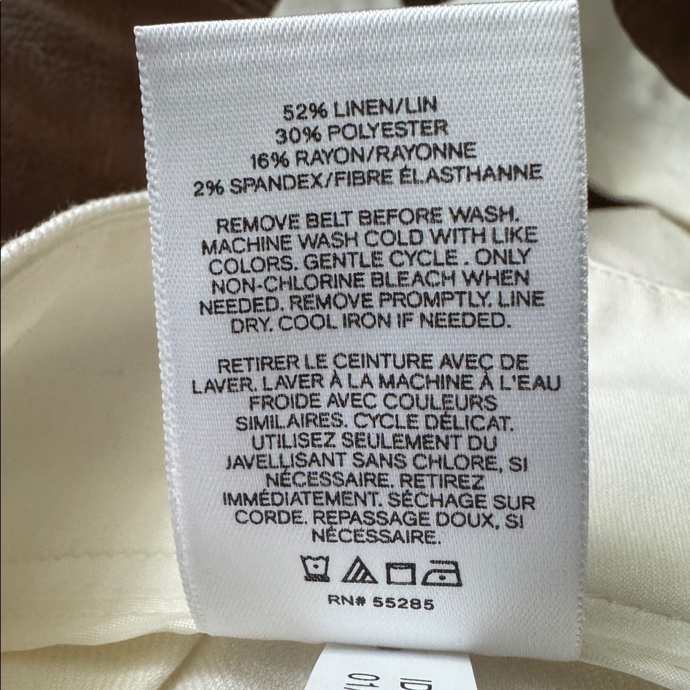 EXPRESS Midi High Rise Linen Women’s Shorts - Picture 6 of 7